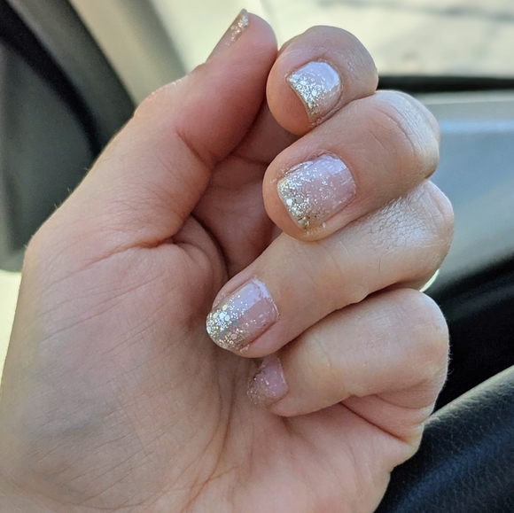 5 for $15 Nail Wraps- Gold Bailey (transparent) - Picture 1 of 7
